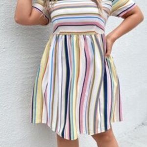 Striped A line dress